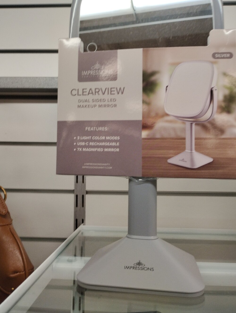New Impressions ClearView Dual-Sided LED Makeup Mirror — Silver/Graynew